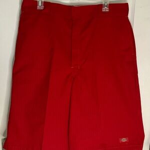 Dickies Shorts Mens Red Size 38 Belt Loops Five Pockets